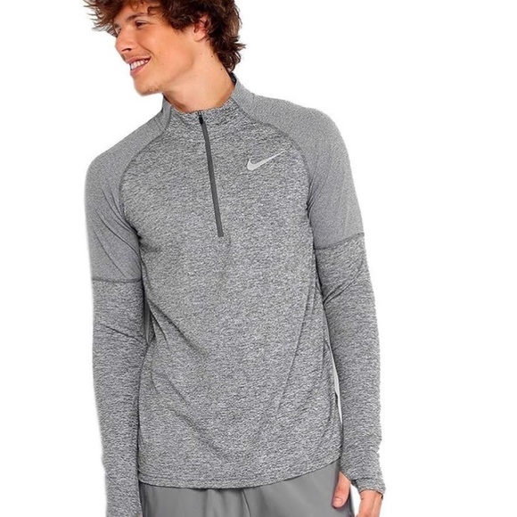 nike running dri fit long sleeves men shirt Gray - Picture 3 of 3